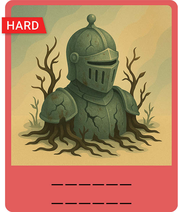 Иллюстрация-ребус к паре слов knight–plight (рыцарь и беда)